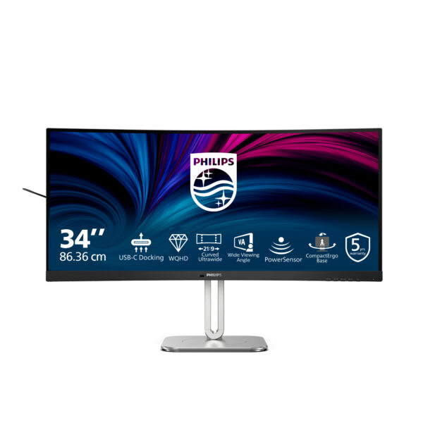 Монитор Philips 34B2U5600C, 34" Curved VA, 3440x1440 120Hz