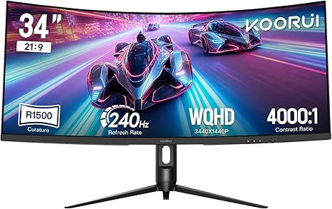 Монитор Koorui G3441XC, 34" VA UWQHD 240Hz