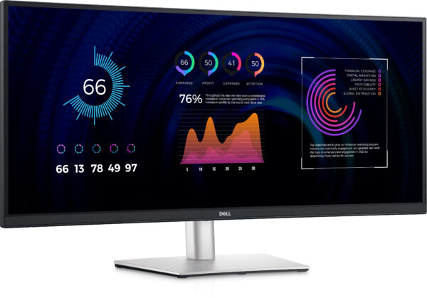 Монитор Dell P3424WE, 34" Curved IPS, 3440x1440 60Hz