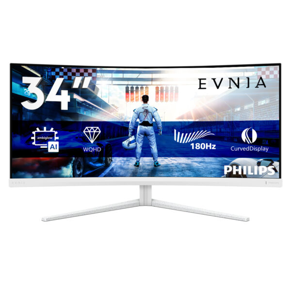 Монитор Philips 34M2C5501A, 34" Curved VA, 3440x1440 180Hz