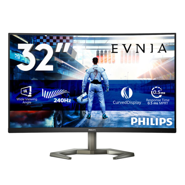 Монитор Philips Evnia 32M1C5200W, 31.5" Curved VA FHD 240Hz