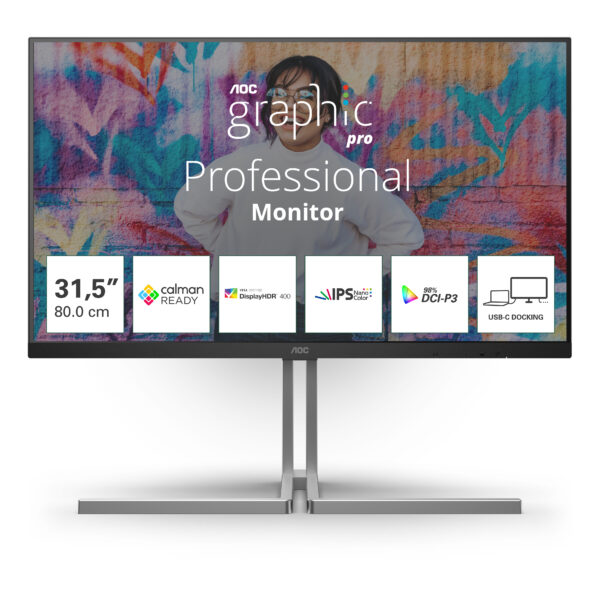 Монитор AOC U32U3CV, 31.5" NanoIPS, 3840x2160 60Hz