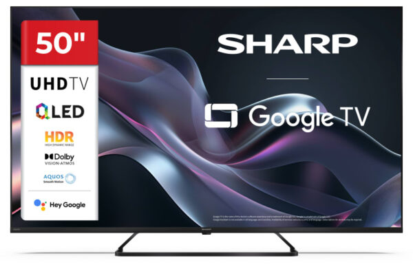 Телевизор Sharp 50HP6265E, 50" QLED Google TV, 4K UHD