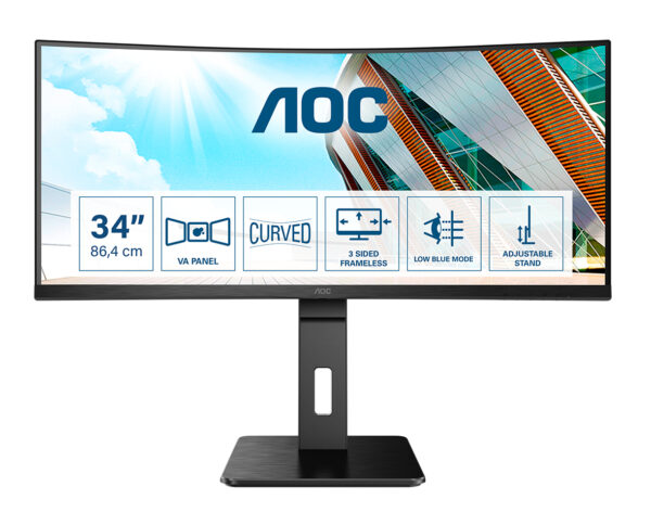 Монитор AOC CU34P2A, 34" Curved VA, 3440x1440 100Hz
