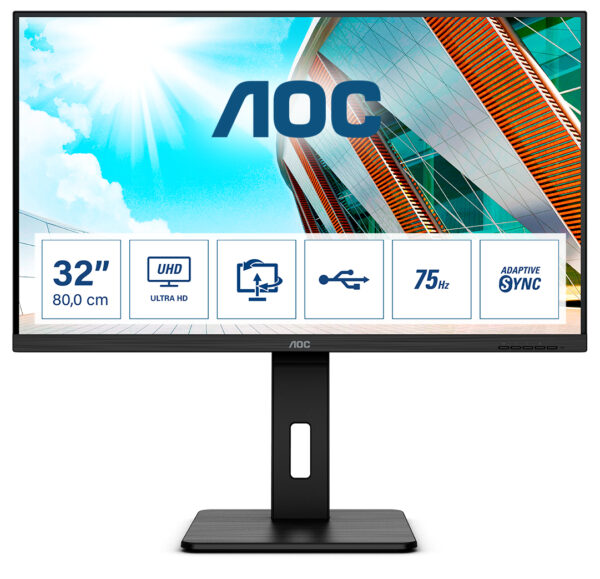 Монитор AOC U32P2, 31.5" VA, 3840x2160 60Hz