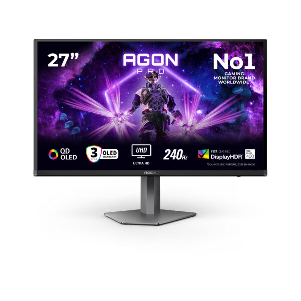 Монитор AOC AG276UZD, 26.5" QD-OLED, 3840x2160 240Hz