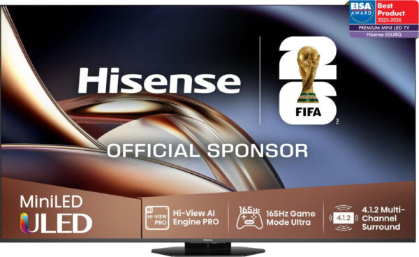 Телевизор Hisense 65U8Q, 65" Mini LED Pro 4K 165Hz Smart TV