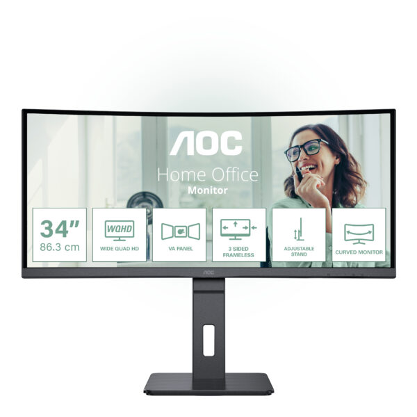 Монитор AOC CU34P3CV, 34" Curved VA, 3440x1440 100Hz