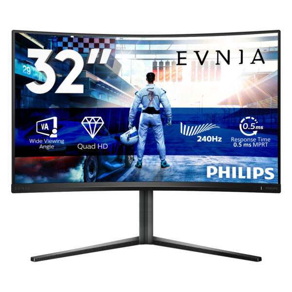 Монитор Philips 32M2C5500W, 31.5" Curved VA, 2560x1440 240Hz