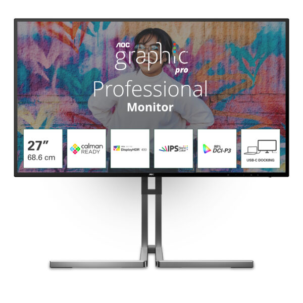 Монитор AOC U27U3CV, 27" IPS, 3840x2160 60Hz