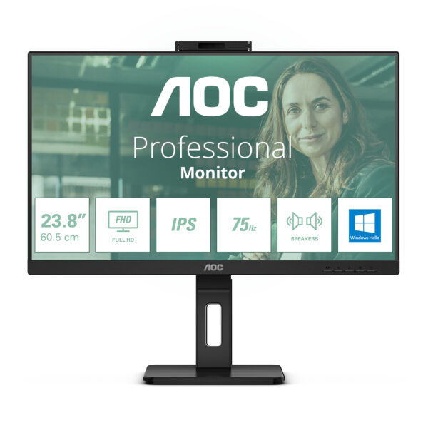Монитор AOC 24P3CW, 23.8" IPS FHD, камера Windows Hello